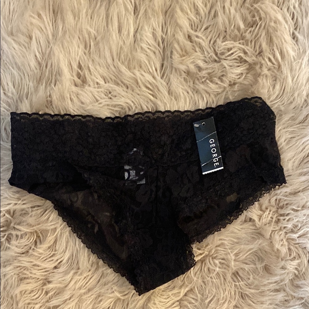 3/$8 George Women's Elegant Black Lace Panties
